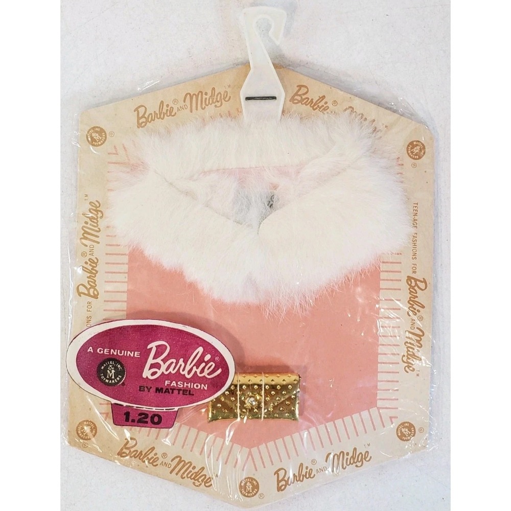 Vintage Barbie Fur Stole & Bag PAK 1962 MIP NRFP MOC NOC RARE for the COLLECTOR